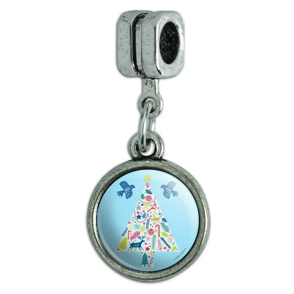 1.22 in x 0.55 in Sterling Silver Antiqued Christmas Tree Charm Pendant 1.22 in x 0.55 in Sterling Silver Antiqued Christmas Tree Charm Pendant